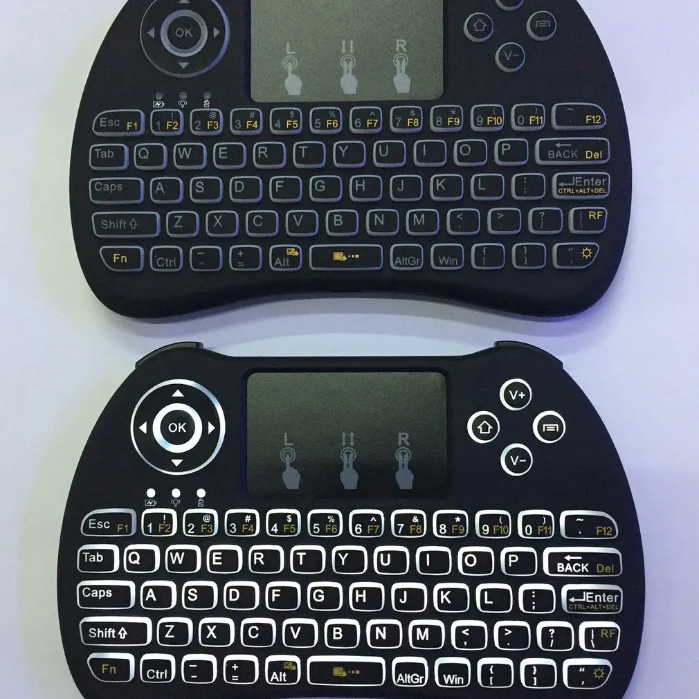 Backlight Keyboard Mini Wireless Keyboard Air-Mouse Flying Squirrel Remote Control USB2.4GHz White Light Backlight