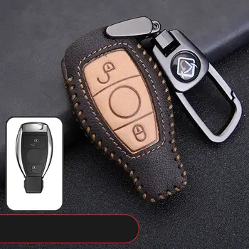 

Retro Genuine Leather Car Key Case Cover For Mercedes Benz S E-Class E200LE300LC260L S320L GLK W210 W211 W202 W204 W212 W213 AMG