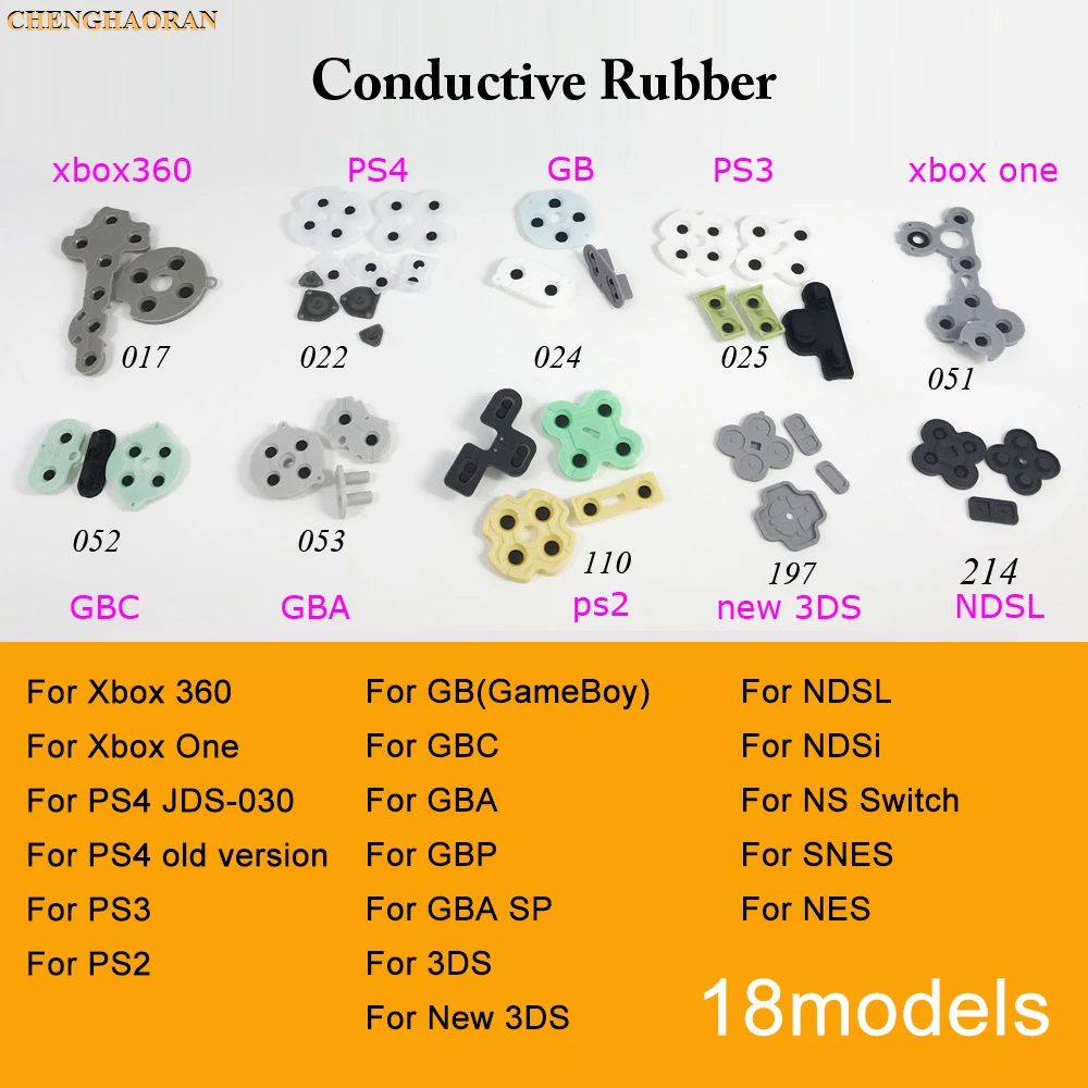 18models 1sets Game Repair Parts Conductive Rubber Silicone Pad For Gameboy Gb Gba Sp Gbc Ndsl New 3ds Ps4 Ps3 Xbox 360 One Ndsi Pad Pad Pad 3dspad Xbox360 Aliexpress