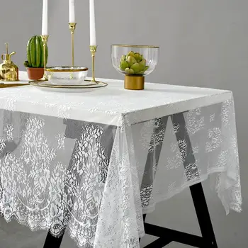 

47 Knitted Lace Rectangular Tablecloth Decorative Table Cover New Year's Tablecloths For Party Supply Houseware
