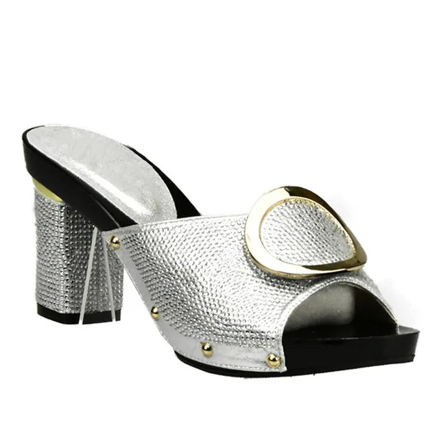 Sliver shoes only Новинка года; пикантные оранжевые женские туфли и сумочка в комплекте; итальянская женская обувь и сумочка в комплекте; итальянский комплект из туфель и сумочки со стразами - Цвет: Sliver shoes only
