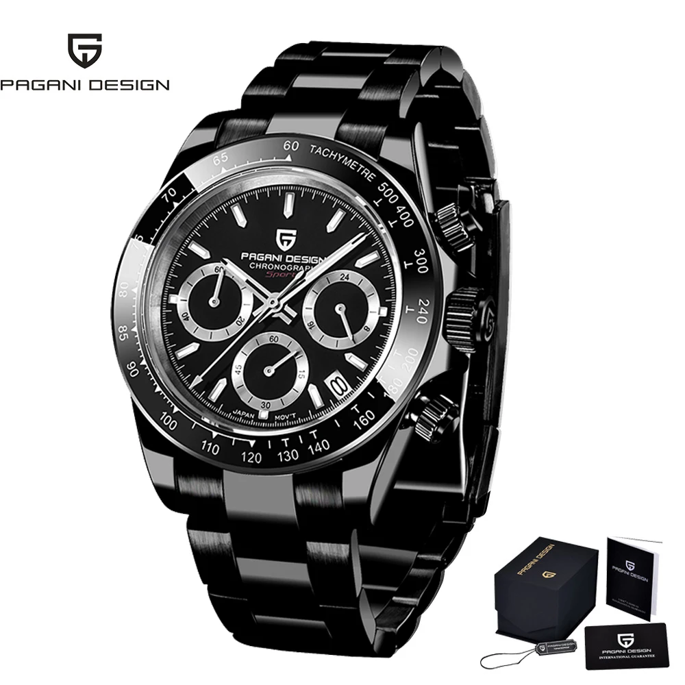 2022 New PAGANI Design Top Brand Men's Sports Quartz Watches Sapphire Stainless Steel Waterproof Chronograph Luxury Reloj Hombre 