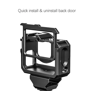 

Metal Cage for Gopro 9 Action Camera Double Cold Shoe Mount Expansion Microphone Fill Light Vlogging Housing Case