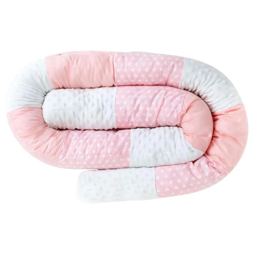 250 см кровать для новорожденных бампер с принтом звезды длинная подушка бампер Детская Кроватка Забор хлопок подушка для детской комнаты постельные принадлежности украшения - Цвет: Pink