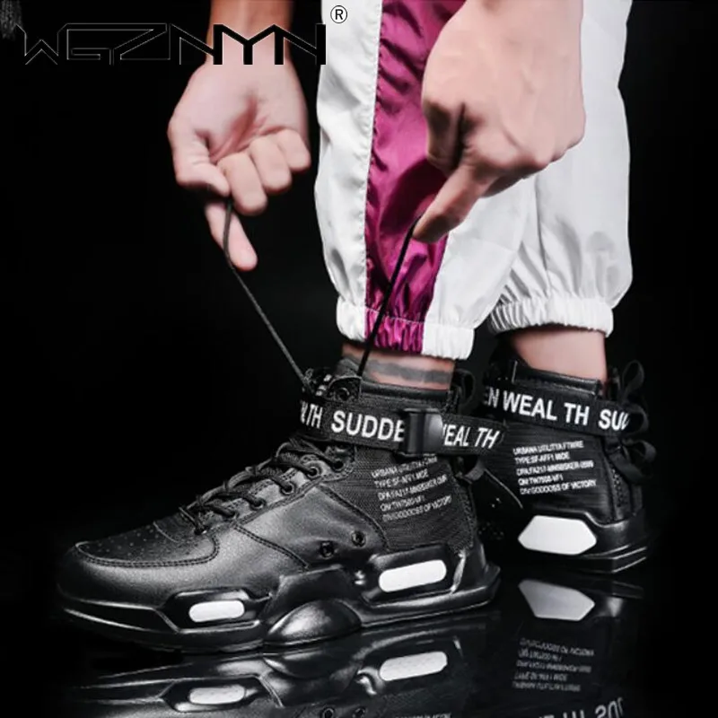 Men Sneakers Shoes High-Top White Trainers Male Sports Breathable Casual for Wild Tides