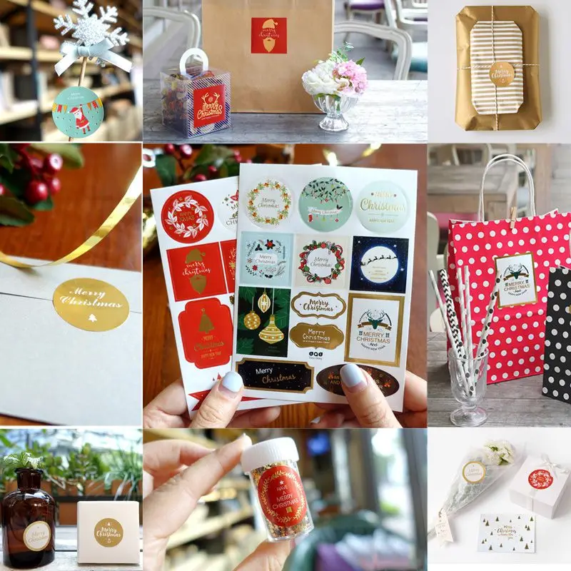 2 шт./лот Рождественское украшение подарочные бумажные наклейки Diy этикетки на
