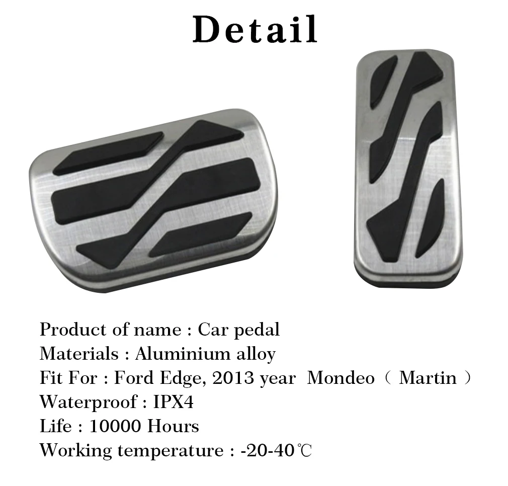 Для D Edge 2013 год Mondeo(Martin) педаль из нержавеющей стали Чехол Набор Автомобильная подпорка модифицированный комплект для ног не проскальзывает газовый коврик