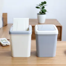 Desktop Trash Can Coffee Table Paper Small Plastic Car Mini Shake Cover Small Trash Can with Lid Waste Paper Basket creative home cartoon frog shape plastic small desktop trash green
