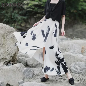 

Print Chiffon Irregular Skirt Women 2020 Summer Casual Fashion New Style Temperament Goddess Fan Small Fresh Skirt P079