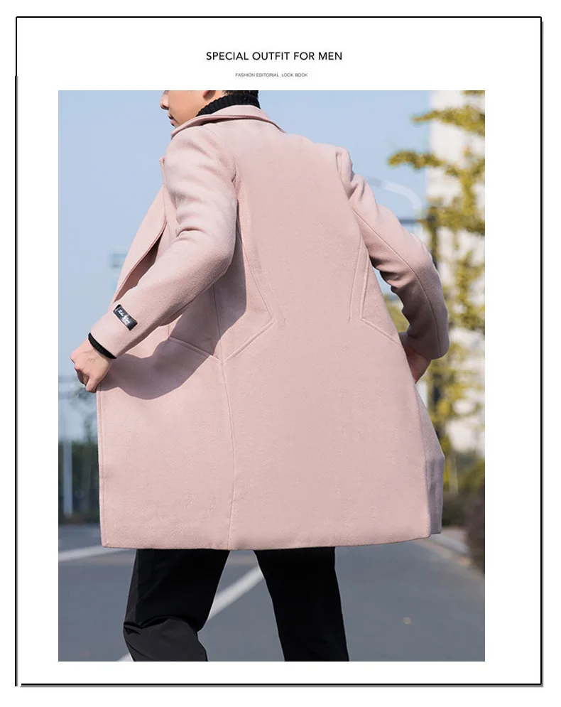 Шерстяное пальто для мужчин, весна-осень, мужская повседневная длинная куртка размера плюс, ветровка, верхняя одежда, высокое качество, модное шерстяное пальто 5XL