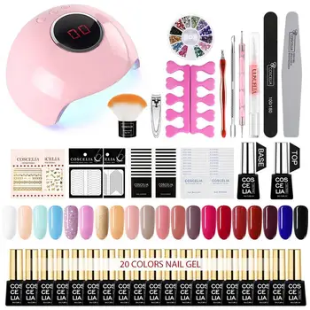 

COSCELIA Full Manicure Set Lamp Dryer Gel Nail Polish Set For Nail Art Semi-Permanent UV Varnish Tools For Manicure Nail Kit