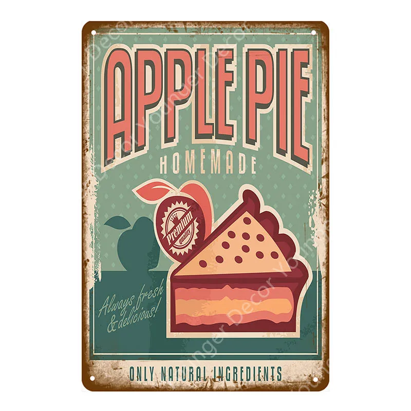 Мясной магазин Декор для завтрака жестяные знаки какао табличка винтажная роспись Настенный декор для кухни кафе бар пицца ужин плакат YI-109 - Цвет: YD3369AI