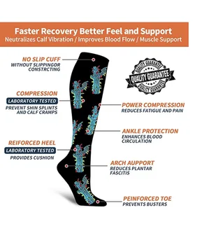 

6 Pairs Woman Men Compression Stockings Comfortable Relief Soft Leg Support Stretch Breathable Stockings