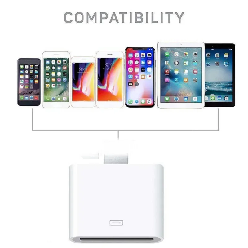 30pin адаптер для iPhone/iPad/iPod/iHome Sounddock/MacBooks/компьютер/планшет аксессуары
