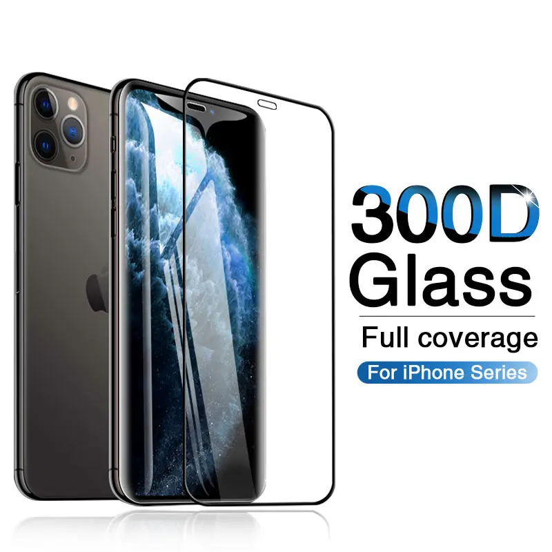 Закаленное стекло 300D с полным покрытием для iPhone 11 Pro X XR XS MAX iphone защита экрана