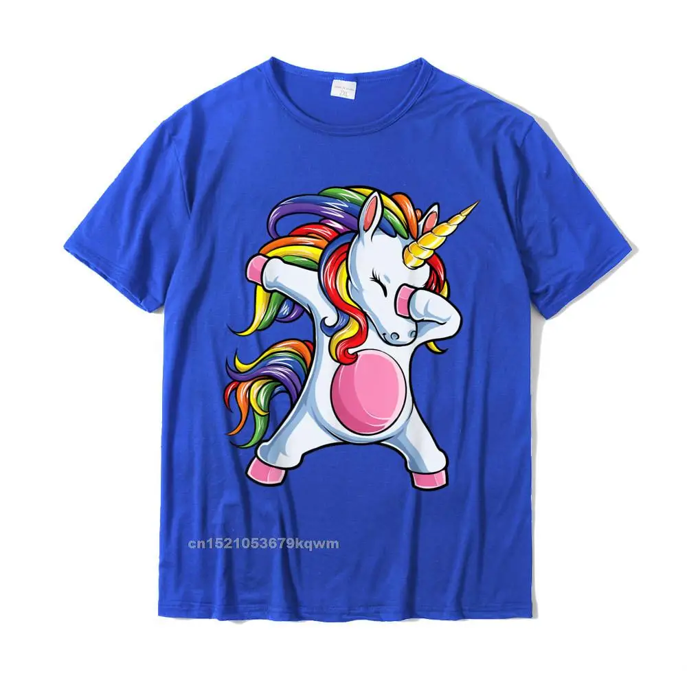 Design Fall Pure Cotton Crew Neck Tops Shirts Short Sleeve 3D Printed Tops Shirt Brand Leisure T Shirt Wholesale Dabbing Unicorn T shirt Girls Kids Women Rainbow Unicorns__4061 blue