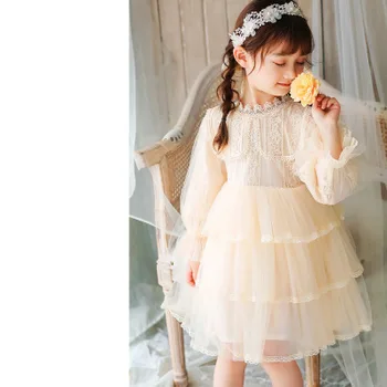

Long Sleeve Thicken Dresses for Girls Flower Dress Princess Party Tutu Wedding Gown Children Clothing Lace Girl sweet Drsses