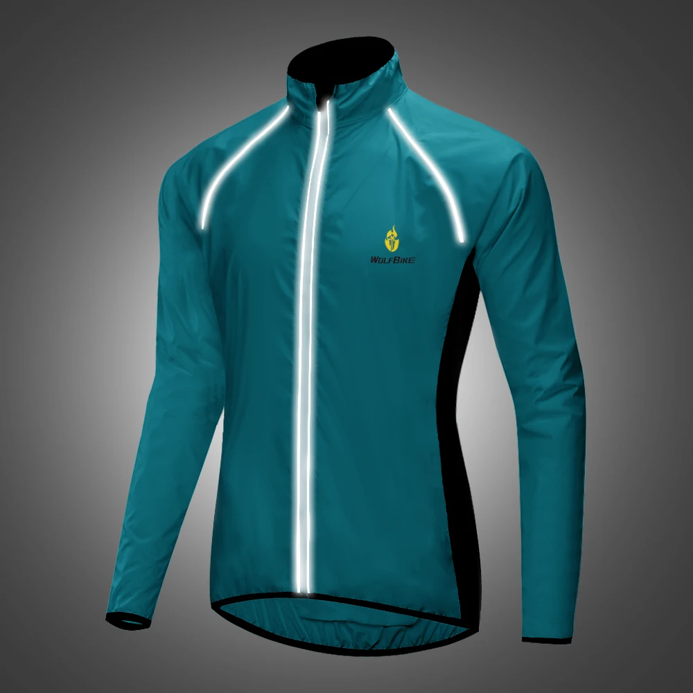 Windproof Cycling Jacket Men's Hooded Reflective Bike Jacket Water