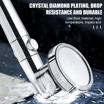 

ABS Home Spray Ionic Hotel Bathroom Handheld Shower Head 3 Modes Adjustable Softener High Pressure Filter With Switch
