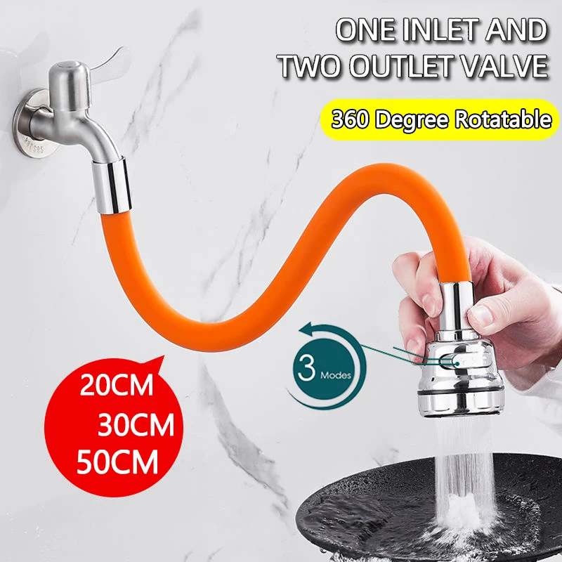 360°Rotation Splash proof Universal Faucet Extension Extender Foaming