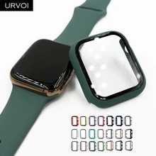 Чехол URVOI для Apple Watch series 6 SE 5 4 3 2, матовый пластиковый бампер с твердой рамкой, чехол со стеклом для iWatch, защита экрана Чехол URVOI для Apple Watch series 6 SE 5 4 3 2, матовый пластиковый бампер с твердой рамкой, чехол со стеклом для iWatch, защита экрана