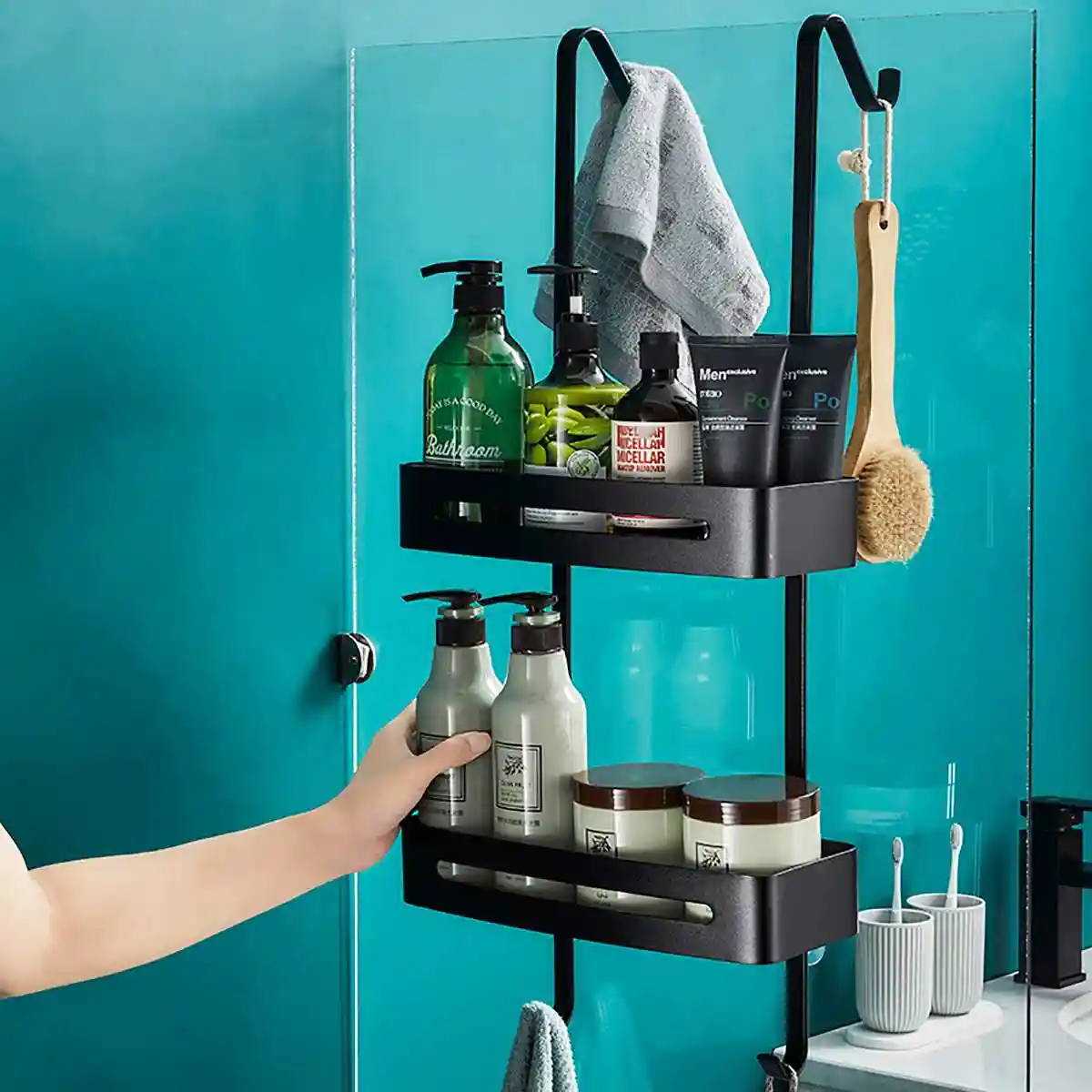 2 Layers Black Hanging Bath Shelves Bathroom Shelf Organizer Nail Free Shampoo Holder Storage Shelf Rack Bathroom Basket Holder Bathroom Shelves Aliexpress 2 Layers Black Hanging Bath Shelves Bathroom Shelf Organizer Nail Free Shampoo Holder Storage Shelf Rack Bathroom Basket Holder Bathroom Shelves Aliexpress
