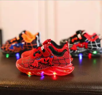 

kids sneakers Spiderman Kids Boys Sports Sneakers Children Glowing Kids Shoe Chaussure Enfant Girls Shoe With LED light