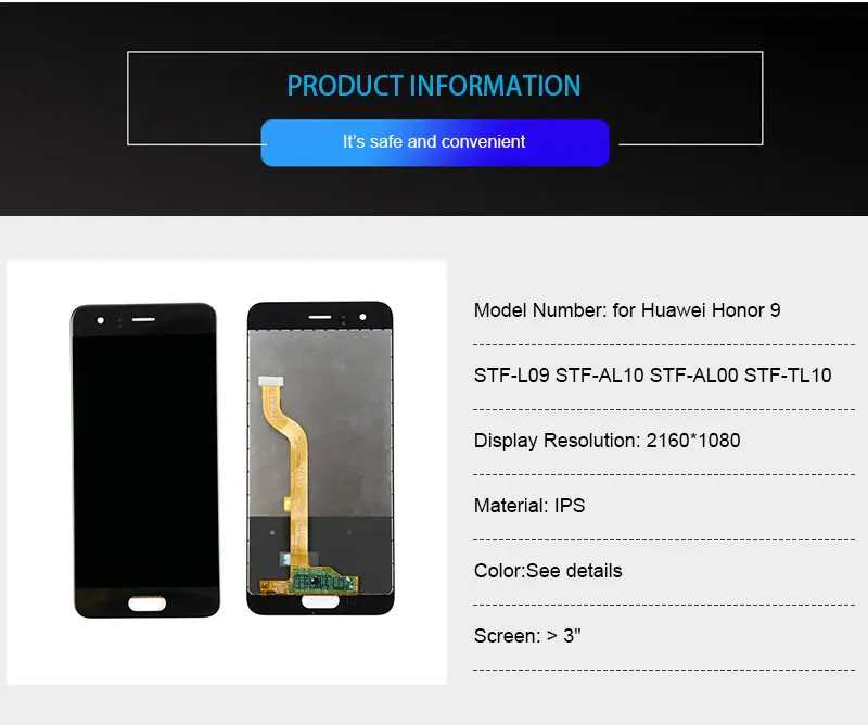 С ЖК-дисплеем для huawei Honor 9 STF-L09 STF-AL10 STF-AL00 STF-TL10 ЖК Дисплей Сенсорный экран в сборе Экран Запчасти для авто