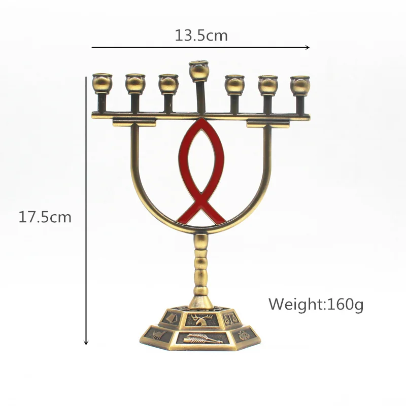 Подсвечники Menorah металлический канделябр, держатель для свечей латунь 7 веток 12 племен