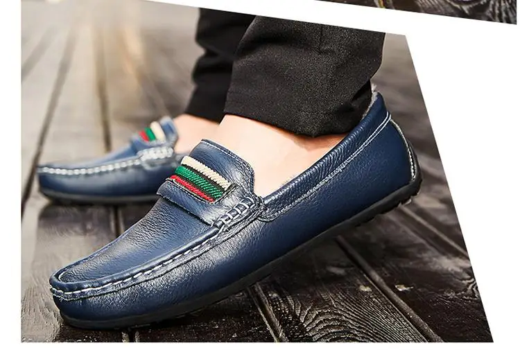 Men Loafers Shoes Genuine Leather Winter Fur Casual Male Boat Shoes Plush Party Shoes Slip On Driving Shoes Large Size 38-47