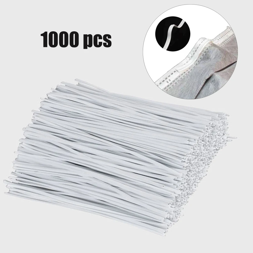 

1000pcs 3mm DIY Face Mask Nose Adjuster Nose Bridge Nose Clips Elastic Band Rubber Band Elasticity Strap Face Mask Rope