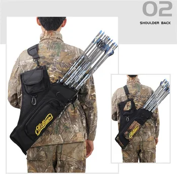 

Hunting Arrow Bag 4 Tubes Archery Support Bag With Adjustable Strap Hunting Accessories Black Camouflage