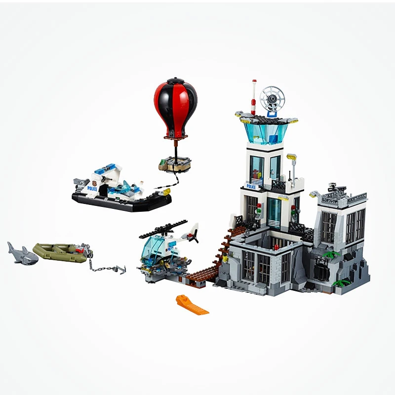 Продажа Город полиция тюрьма остров блоки Строительные блоки 815 шт модель город игрушки для детей подарок