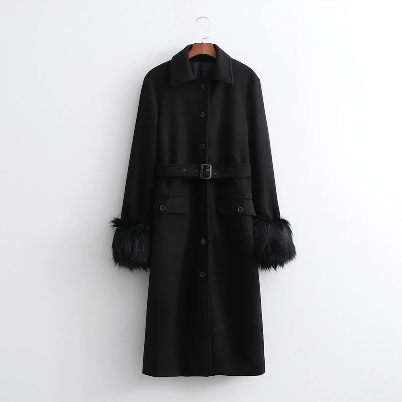 Cabolsas de lã com Cinto de Pele Aomo Feminino Inverno Grosso Mangas Compridas Bolso Senhoras Elegante Cabolsa 1d170a 2022 2 lã com cinto de pele mangas compridas