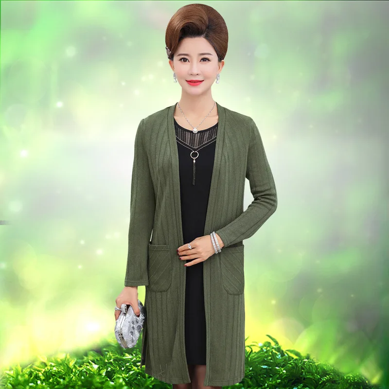 

Mom Knit Coat 30-40-50-Year-Old 2017 New Style Fashion Middle-aged WOMEN'S Two-piece Suit Mid-length Dress Autumn