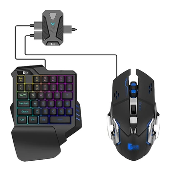 

HOT-GAMWING MIX-Lite Converter Kit with RGB Mechanical Game G30 One-Handed Keyboard and G3 Mouse,Suitable for Android Mobile