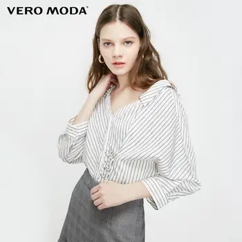 

Vero Moda Women's Striped V-neckline Lace-up Batwing Sleeves Shirt | 319231520