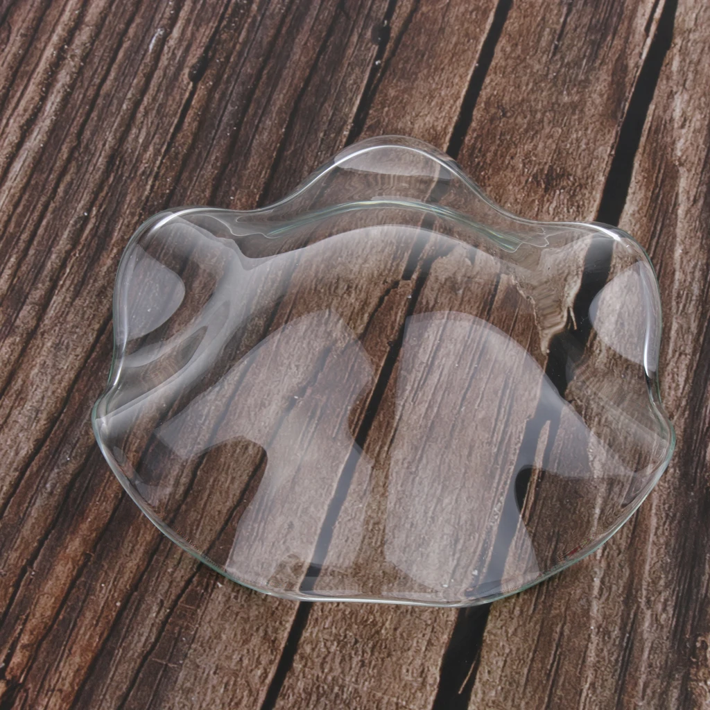 2 Pack Clear Professional Wavy Glass Dish Tray Bowl Lid For Electric Oil Aromatherapy Burner Warmer Fragrance Scent Diffuser