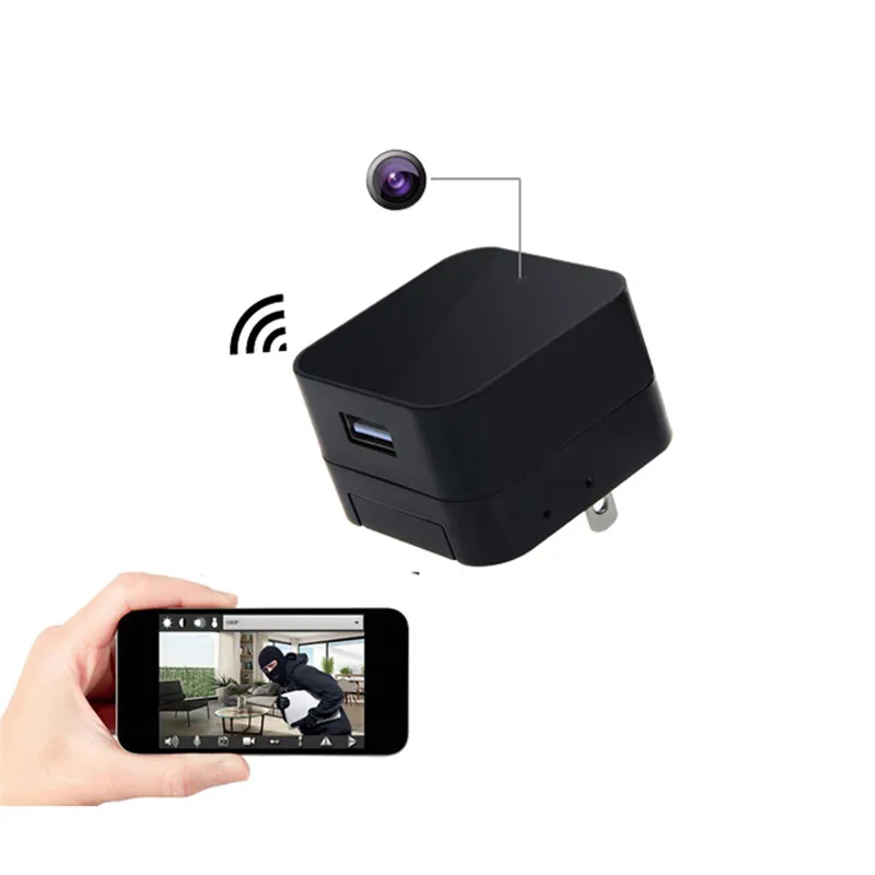 Разъем маленький WI-FI Камера Скрытая USB настенное Зарядное устройство адаптер