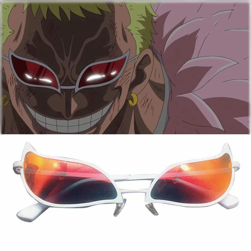 One Piece Doflamingo Cosplay Glasses Anime Pvc Sunglasses Funny