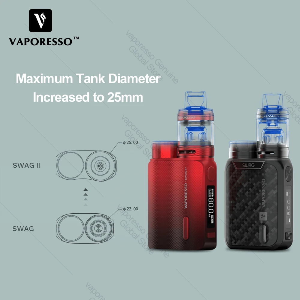Vaporesso Swag 2 80 Вт TC комплект Swag 2 Коробка мод с NRG ПЭ бак 3,5 мл GT4 сеточная катушка электронная сигарета Vape комплект подходит для батареи 18650