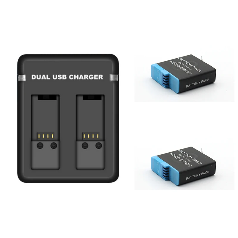 1220mAh литий ионная аккумуляторная батарея для Go Pro Hero 5 6 7 8 Dual Battery Charger аксессуары