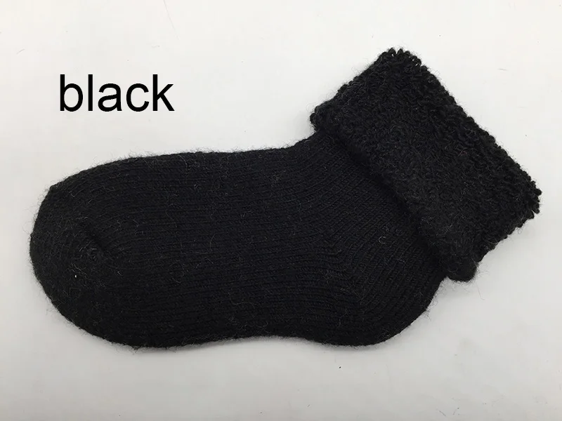 Детские носки; зимние шерстяные толстые мягкие теплые носки для девочек; От 0 до 7 лет для мальчиков; теплые детские носочки; WZ01 - Цвет: black