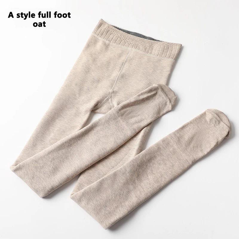 oat full foot 380 г плюс бархатные плотные зимние колготки женские трикотажные колготки collant femme сексуальные трусики rajstopy kepp теплые medias de mujer 199 - Цвет: oat full foot