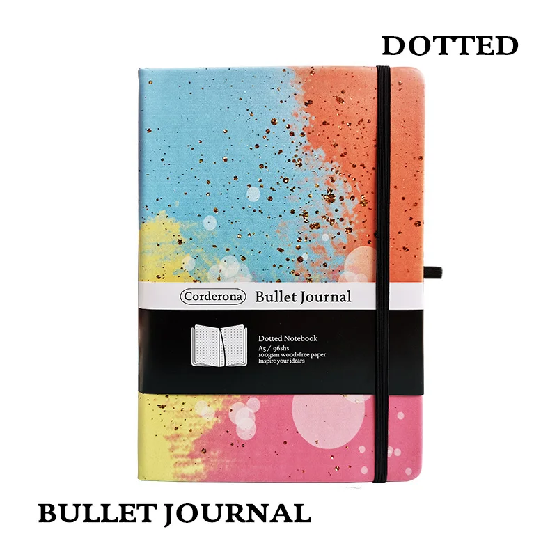 

Love Bubble Grid Hard Cover A5 PU Bullet Notebook Elastic Band Travel Dotted Journal Bujo Support Dropshipping