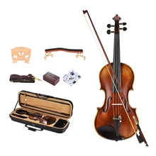 4/4 винтажная акустическая скрипка/скрипка, ручная работа, чехол, бант, канифоль, чистящая ткань и пояс для начинающих