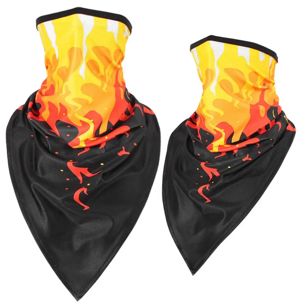 Flame Paisley Print Anti Sun Dustproof Breathable Bandana Neck Gaiter Face Cover Soft Neck Scarves