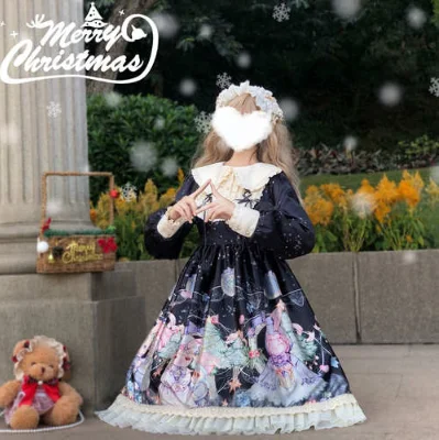Платье Лолиты для костюмированной вечеринки; милое платье принцессы kawaii; Vestidos; мягкое платье для девочек; рождественские вечерние платья с длинными рукавами для женщин