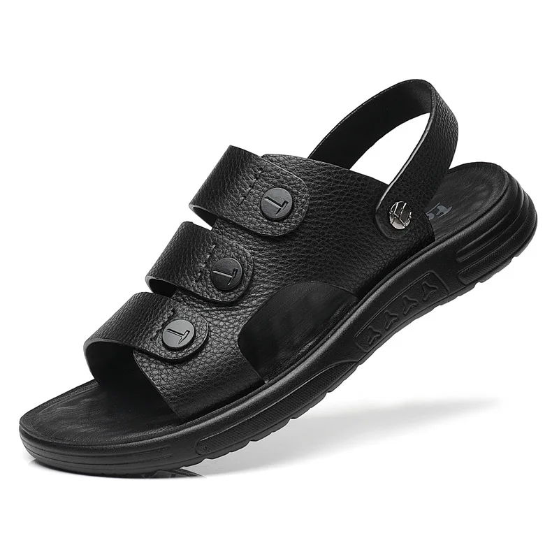 Classic Men Shoes Summer Men's Sandals Genuine Leather New Style Outdoor Walking Comfortable Soft Anti-Slippery Large Size 38-47 | Обувь