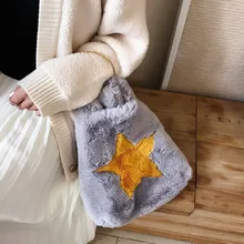 Женская модная плюшевая открытая Большая вместительная сумка-мессенджер, повседневные сумки, Дамская зимняя модная сумка для путешествий